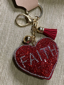 Heart shaped Faith Key chain