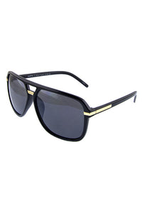 Unisex style square aviator fully rimmed plastic sunglasses