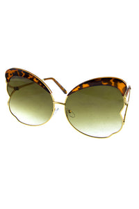 Womens butterfly square metal fashion sunglasses