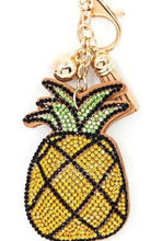 Load image into Gallery viewer, PINEAPPLE PUFFY BLING KEY CHAIN
