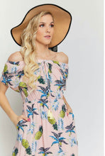 Load image into Gallery viewer, TROPICAL VACATION OFF SHOULDER MAXI DRESS
