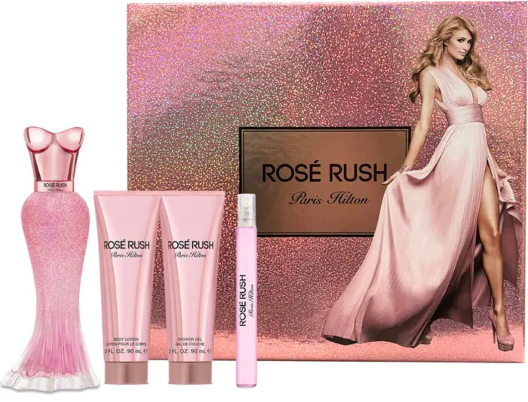 Rose crush Paris Hilton 4 pc set perfume