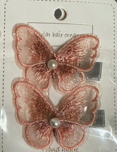 Load image into Gallery viewer, 2-pc Butterfly Theme Hair Clip Set 3.15 inches Long
