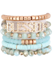 Load image into Gallery viewer, BLESSED CHARM MULTILINE BEADED BRACELET/6PCS
