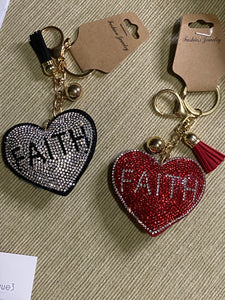 Heart shaped Faith Key chain