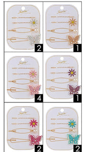 Butterfly 4 pc hair clip