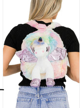 Load image into Gallery viewer, Unicorn Plush Accented Backpack
