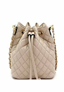 Quilted Drawstring Bucket Crossbody Bag