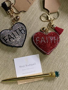 Heart shaped Faith Key chain