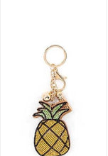 Load image into Gallery viewer, PINEAPPLE PUFFY BLING KEY CHAIN
