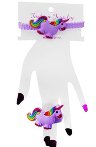 Kids Unicorn Soft and Animated Bracelet and Ring