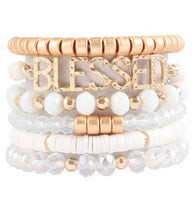 Load image into Gallery viewer, BLESSED CHARM MULTILINE BEADED BRACELET/6PCS
