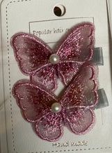 Load image into Gallery viewer, 2-pc Butterfly Theme Hair Clip Set 3.15 inches Long
