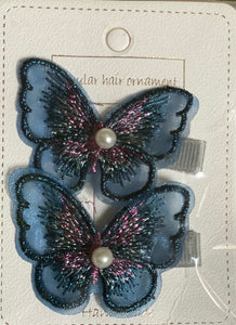 2-pc Butterfly Theme Hair Clip Set 3.15 inches Long