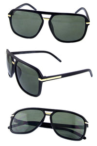 Unisex style square aviator fully rimmed plastic sunglasses