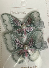 Load image into Gallery viewer, 2-pc Butterfly Theme Hair Clip Set 3.15 inches Long
