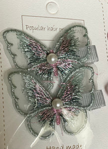 2-pc Butterfly Theme Hair Clip Set 3.15 inches Long