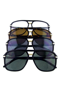 Unisex style square aviator fully rimmed plastic sunglasses