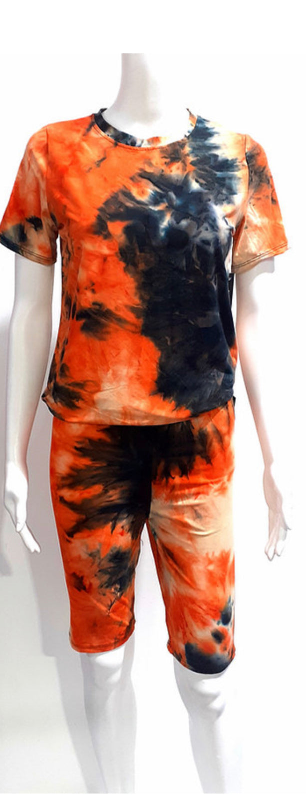 2 Pc short and shirt set tie dye