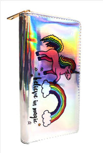 Silver Unicorn Holographic Wallets