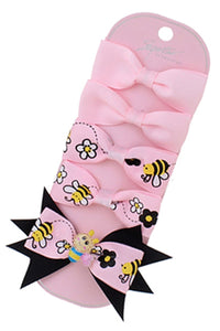 Bee Bow 5-pc Alligator Clip Bow Set 2.37 in 3.55 in Long