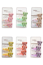 Load image into Gallery viewer, Butterfly 3 pc hair clips with confetti
