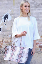 Load image into Gallery viewer, Cassie Shoulder Tote Bag Snake Peach
