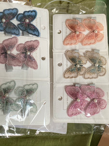 2-pc Butterfly Theme Hair Clip Set 3.15 inches Long