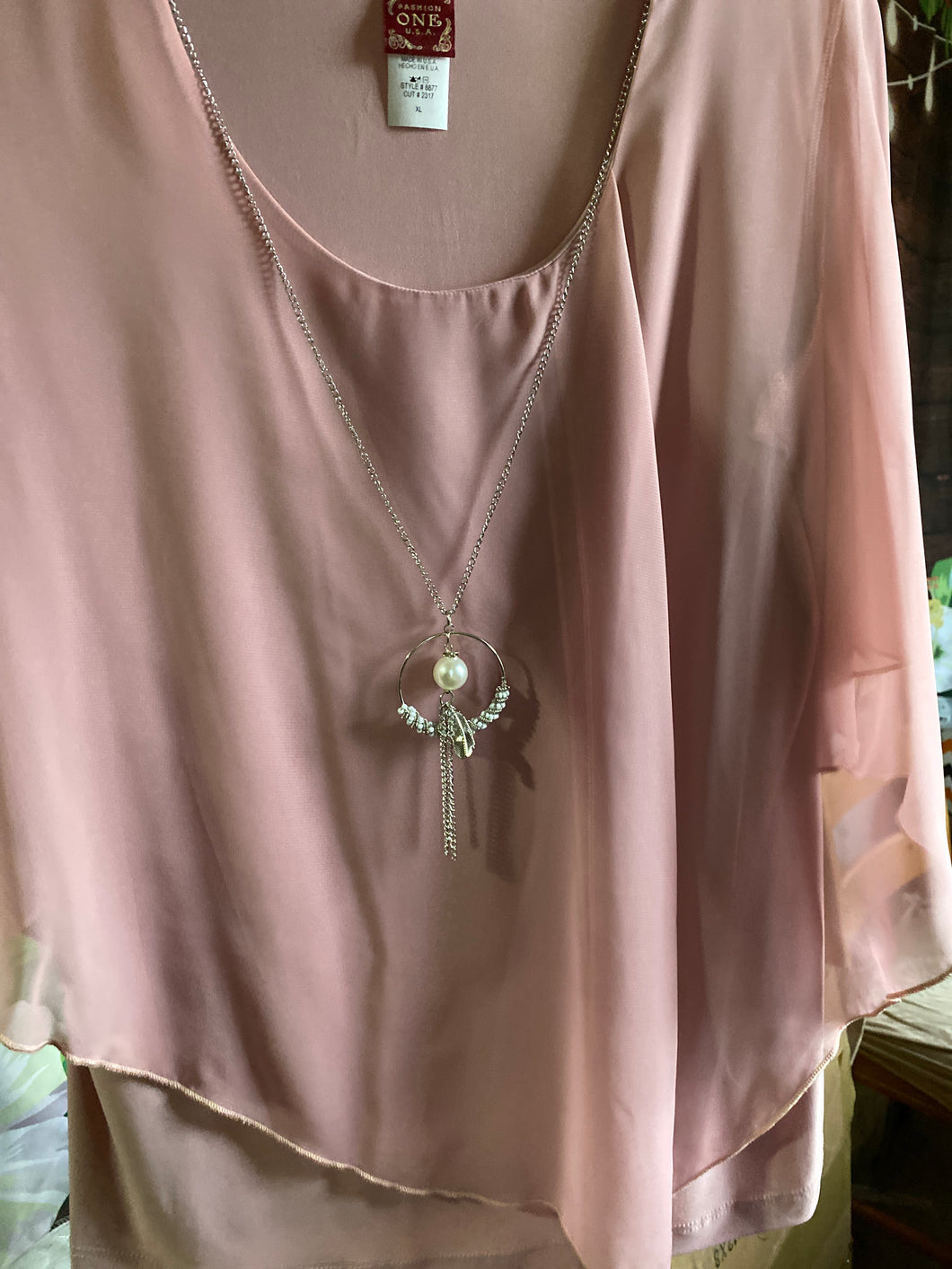 Plus Size Blouse with Necklace