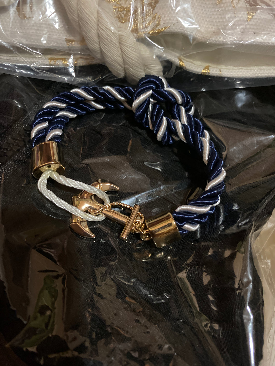 Blue and White Anchor bracelet