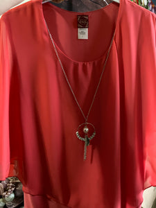 Plus Size Blouse with Necklace